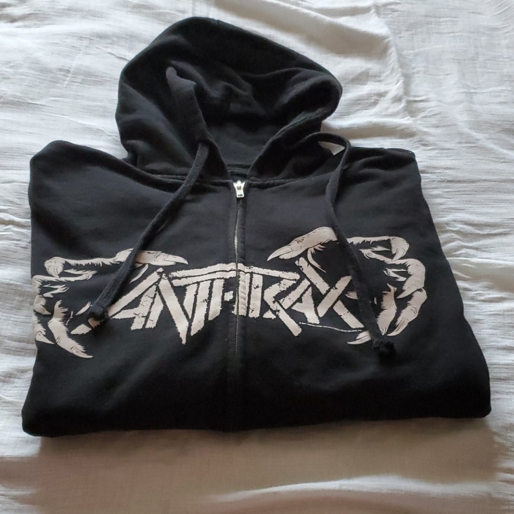 Used ANTHAX METAL zip up Hoodie  2XL